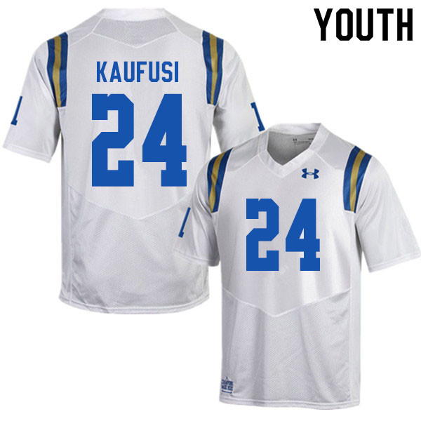 Youth #24 Sitiveni Kaufusi UCLA Bruins College Football Jerseys Sale-White - Click Image to Close